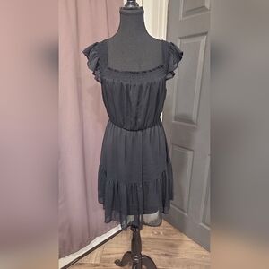 Rewind Black Ruffle Mini Dress